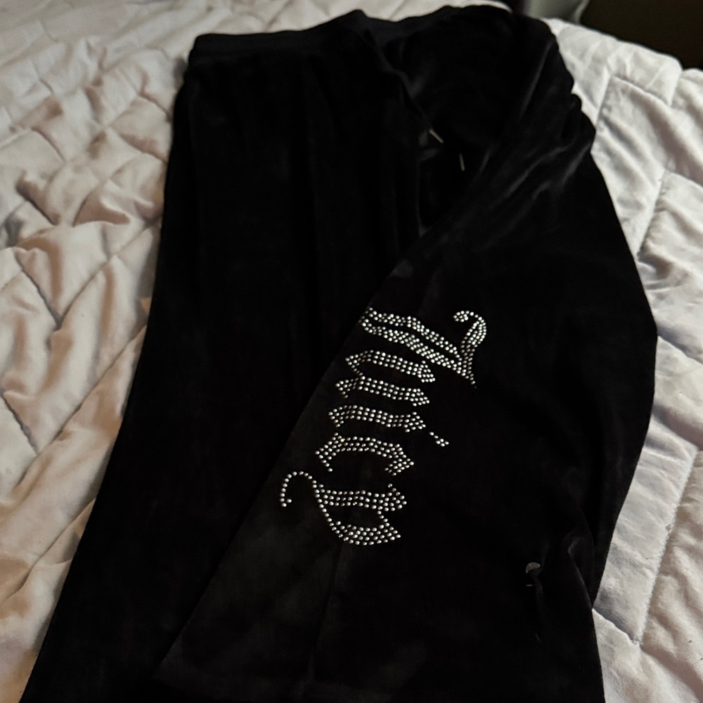 Juicy Couture Black pants with Rhinestone Logo